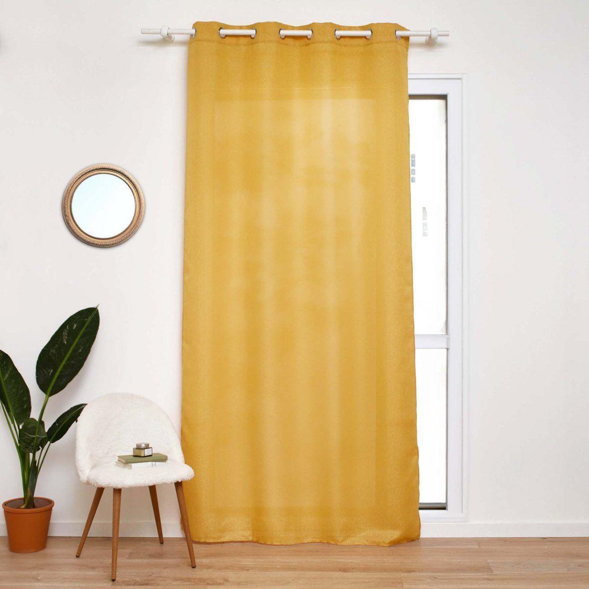 Voir la diapositive 5 : Douceur d'Intérieur Rideau à œillets  zeline  140x260cm jaune