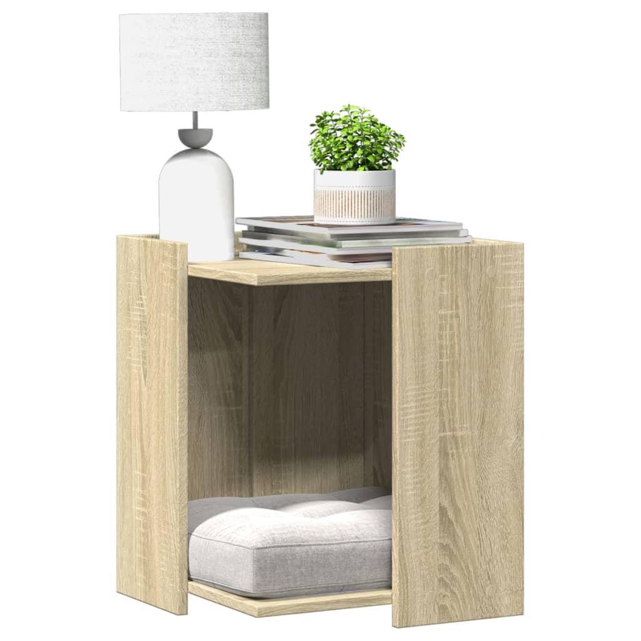 VIDAXL Meuble de bac a litiere pour chat chene sonoma bois ingenierie