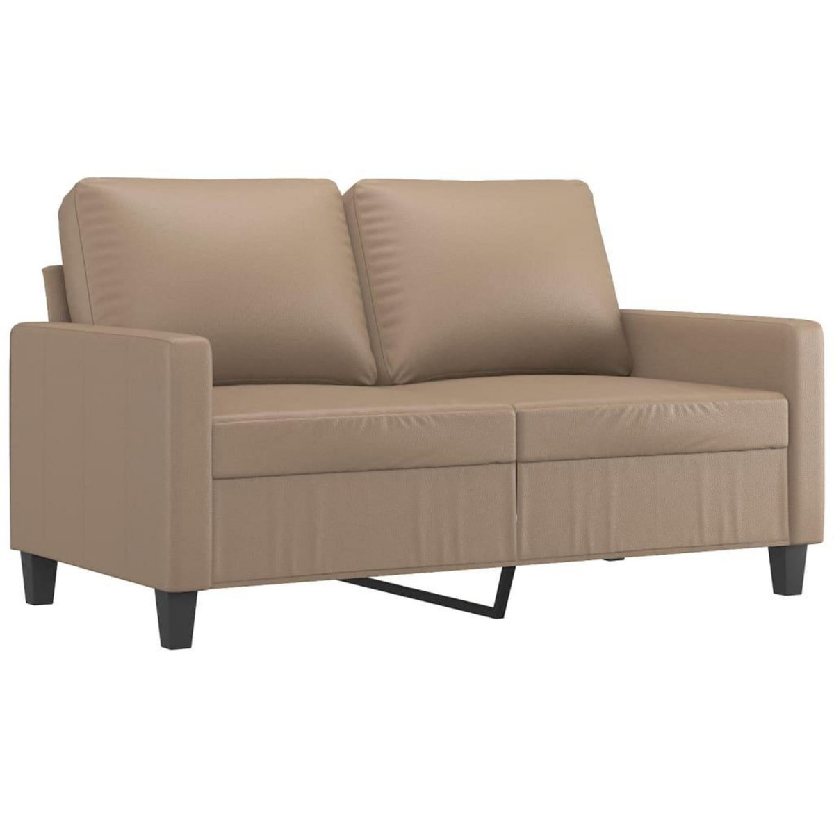 VIDAXL Ensemble de canapes 2 pcs avec coussins Cappuccino Similicuir