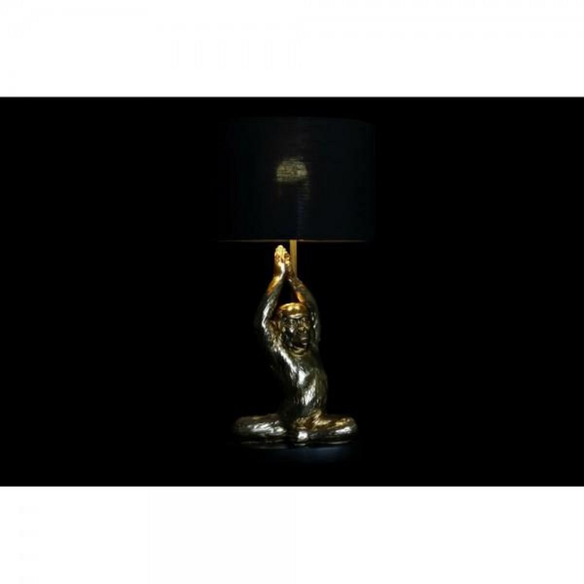 MARKET24 Lampe de bureau DKD Home Decor Noir Doré Polyester Résine Singe (25 x 25 x 48 cm)
