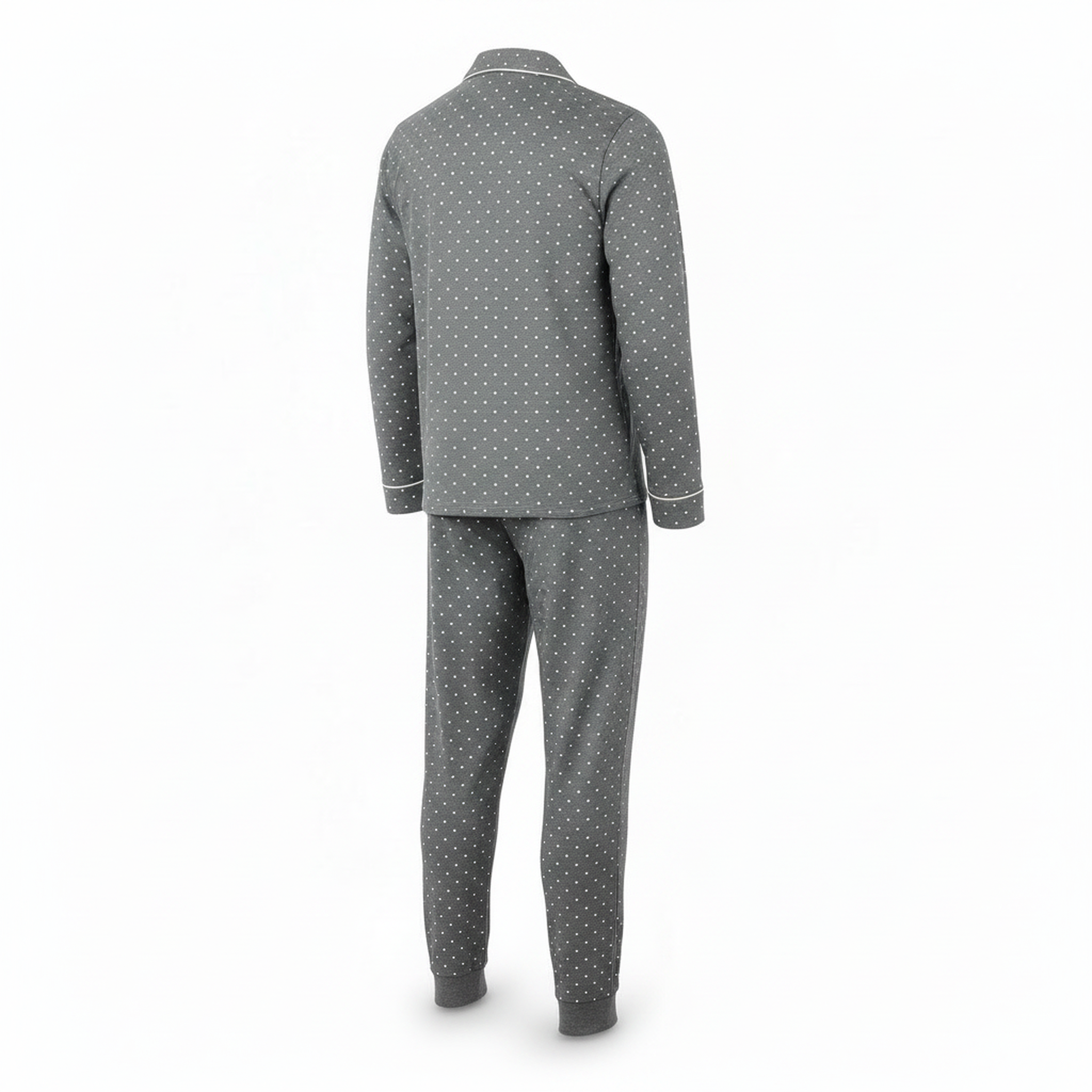 Voir la diapositive 3 : OZABI Ozabi ensemble pyjama homme doublé polaire boutonné petits pois