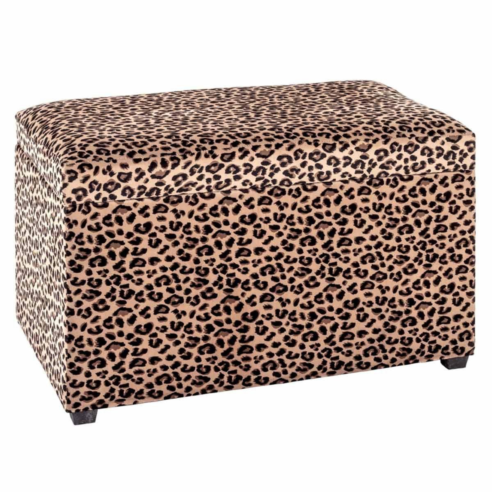 Voir la diapositive 1 : Paris Prix Coffre de rangement  motif léopard  65cm marron