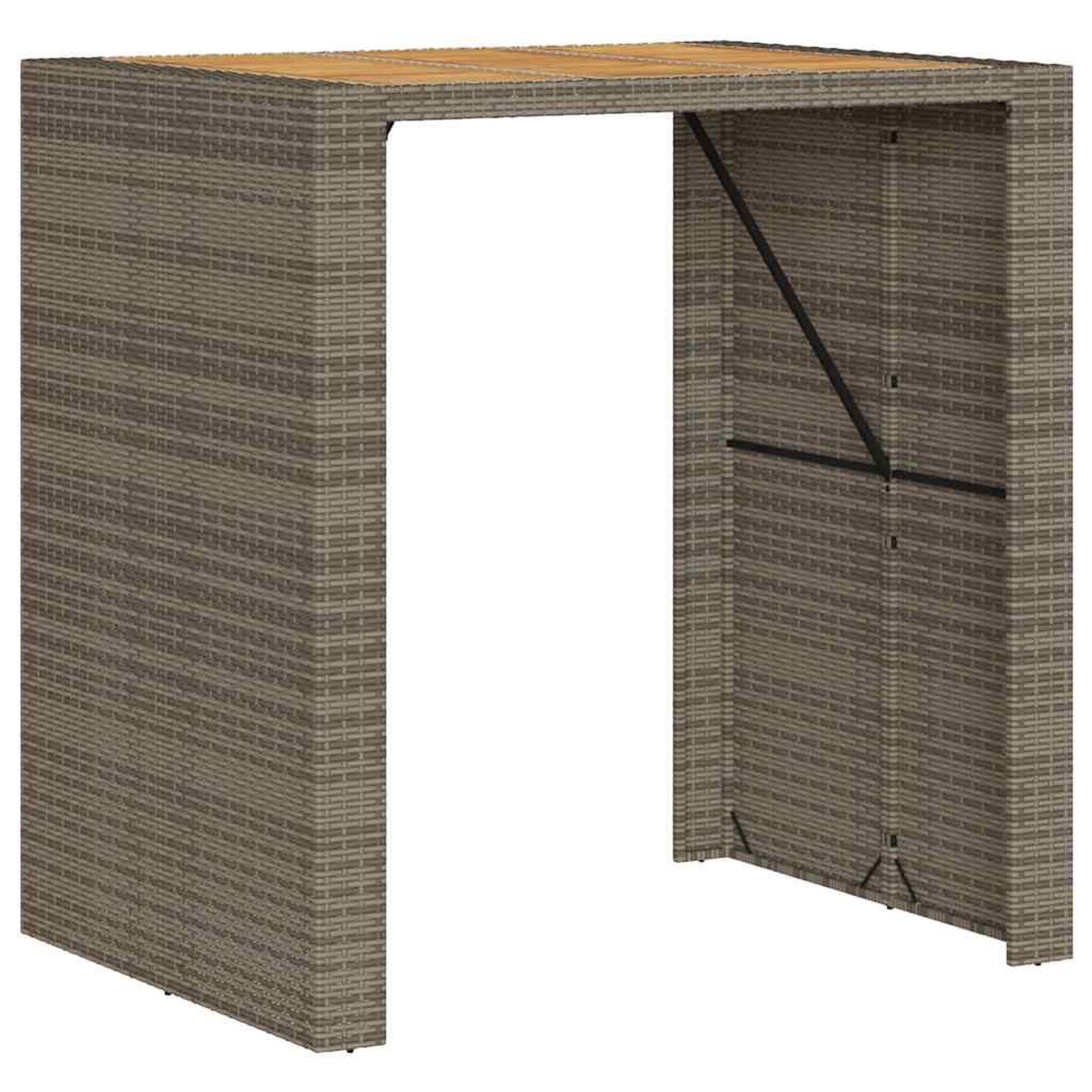 Voir la diapositive 4 : VIDAXL Ensemble de bar de jardin 5 pcs avec coussins gris poly rotin