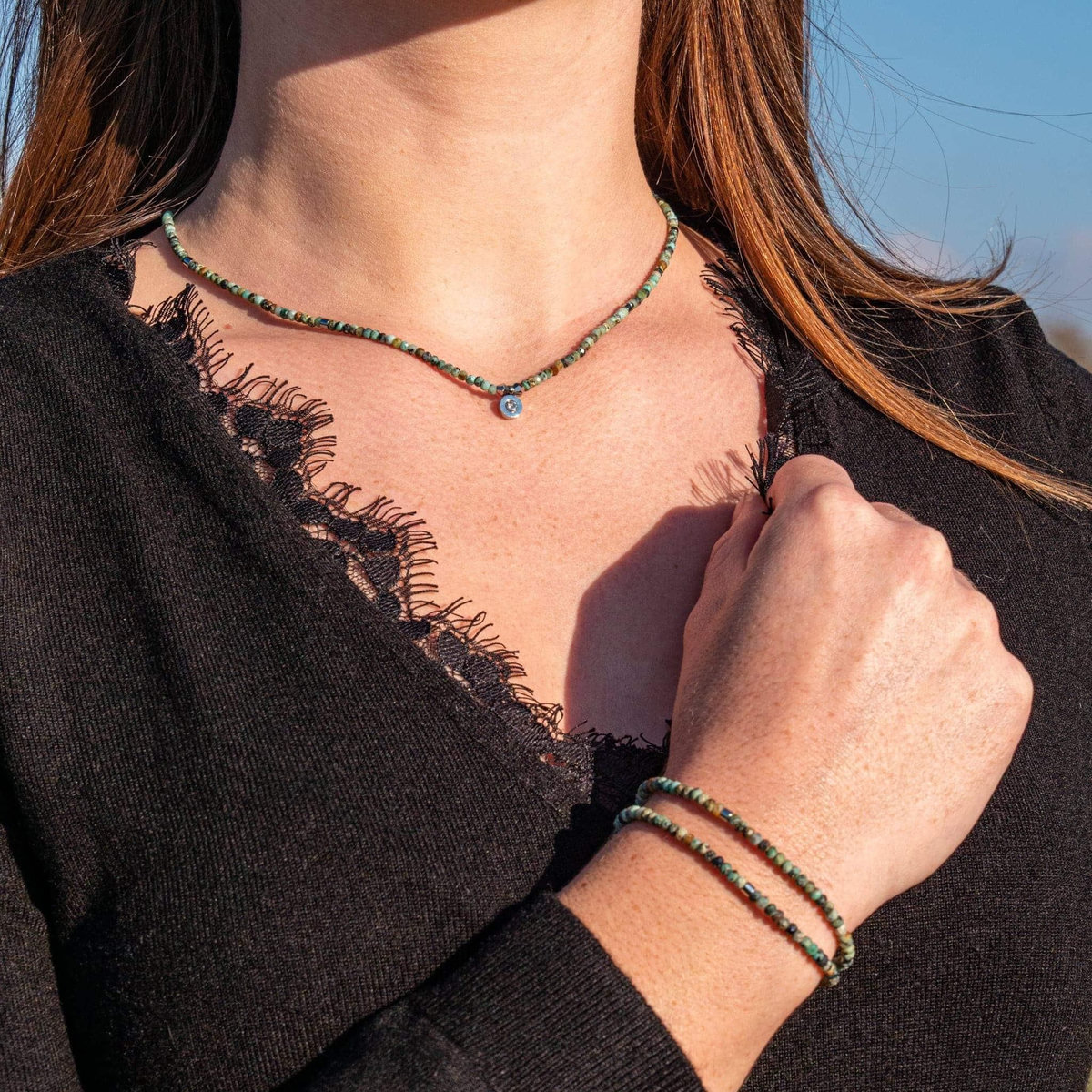 SLOYA Collier Lumia en pierres Turquoise