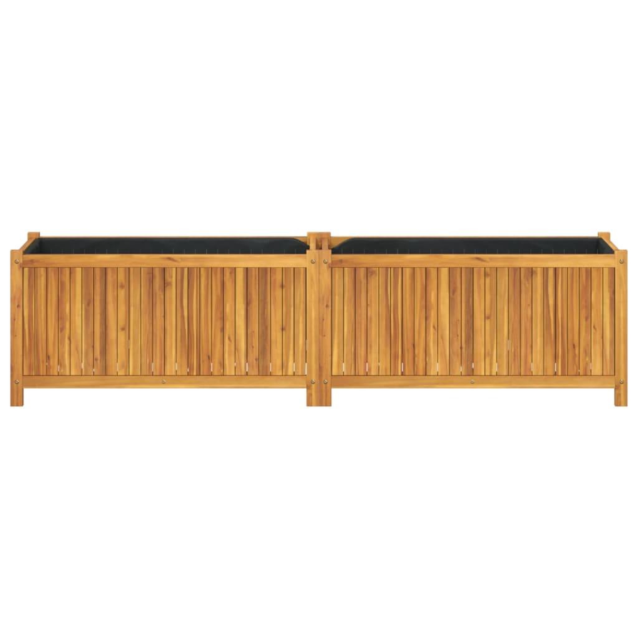 Voir la diapositive 4 : VIDAXL Jardiniere avec doublure 199x38,5x50 cm bois massif d'acacia