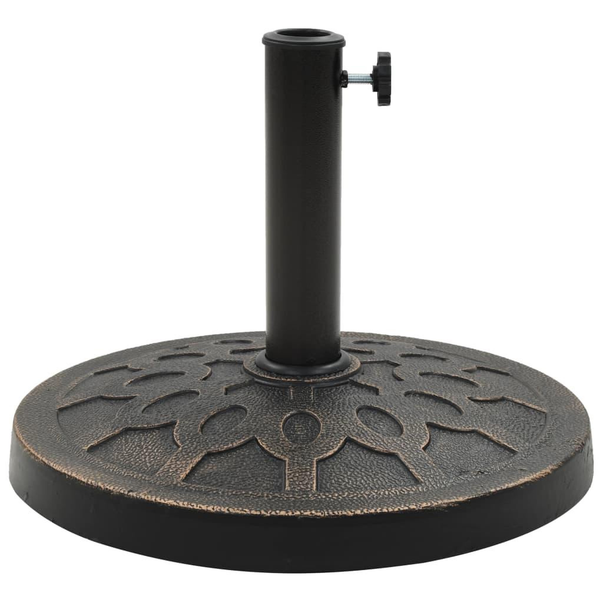 Voir la diapositive 2 : VIDAXL Socle rond de parasol polyresine 13 kg bronze