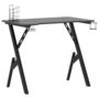 Voir la diapositive 2 : VIDAXL Bureau de jeu avec pieds en forme de Y Noir 90x60x75 cm