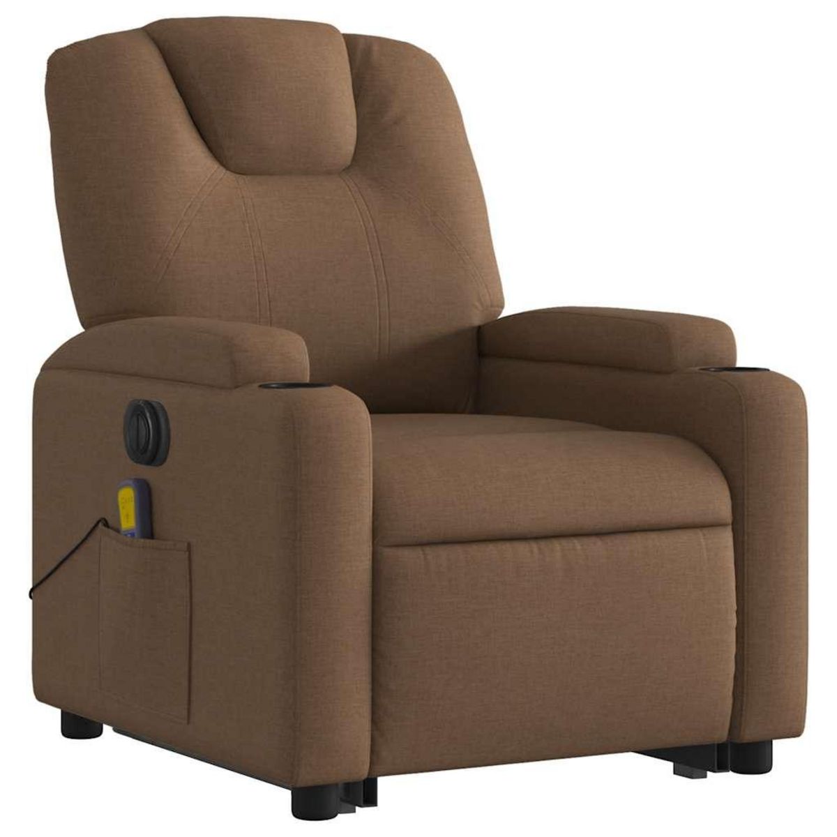 VIDAXL Fauteuil inclinable de massage electrique Marron Tissu
