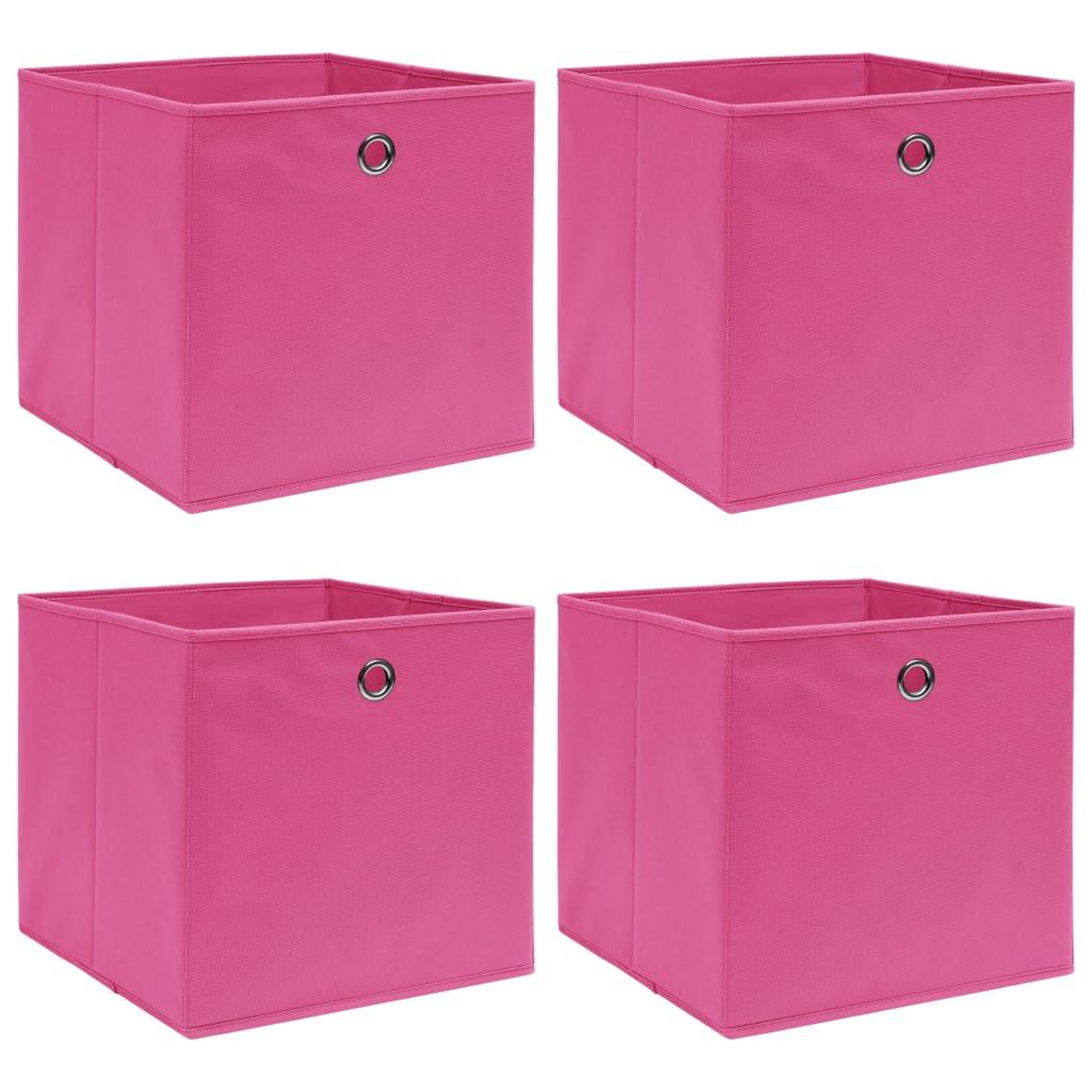 Voir la diapositive 1 : VIDAXL Boîtes de rangement 4 pcs Rose 32x32x32 cm Tissu