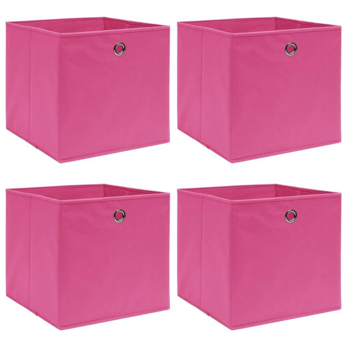 VIDAXL Boîtes de rangement 4 pcs Rose 32x32x32 cm Tissu