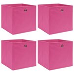 VIDAXL Boîtes de rangement 4 pcs Rose 32x32x32 cm Tissu