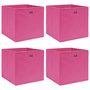 Voir la diapositive 1 : VIDAXL Boîtes de rangement 4 pcs Rose 32x32x32 cm Tissu