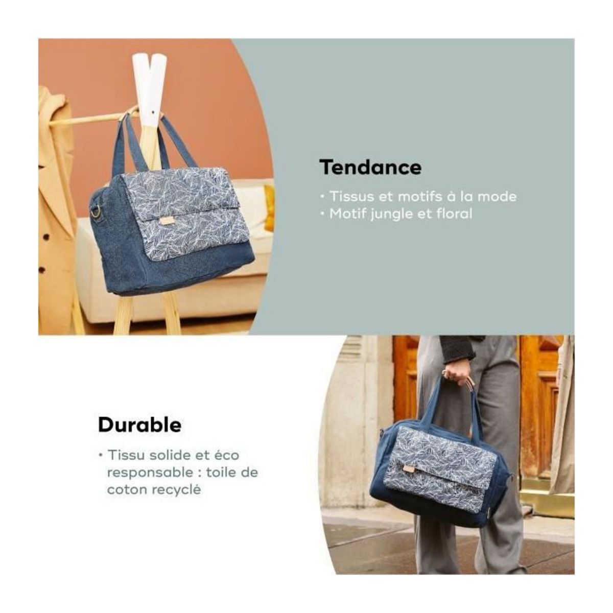 BABYMOOV Babymoov Sac (a langer) Day to Day - Tendance et Fonctionnel, Capacité 23L, Nombreuses poches, 6 Accessoires inclus, Palm