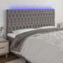 Voir la diapositive 1 : VIDAXL Tete de lit a LED Gris fonce 200x7x118/128 cm Tissu