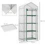 Voir la diapositive 3 : OUTSUNNY Serre de jardin balcon étagère serre 4 niveaux 0,7L x 0,5l x 1,6H m acier galvanisé bâche amovible PE haute densité blanc
