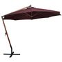 Voir la diapositive 2 : VIDAXL Parasol de jardin suspendu et mat rouge bordeaux bois de sapin