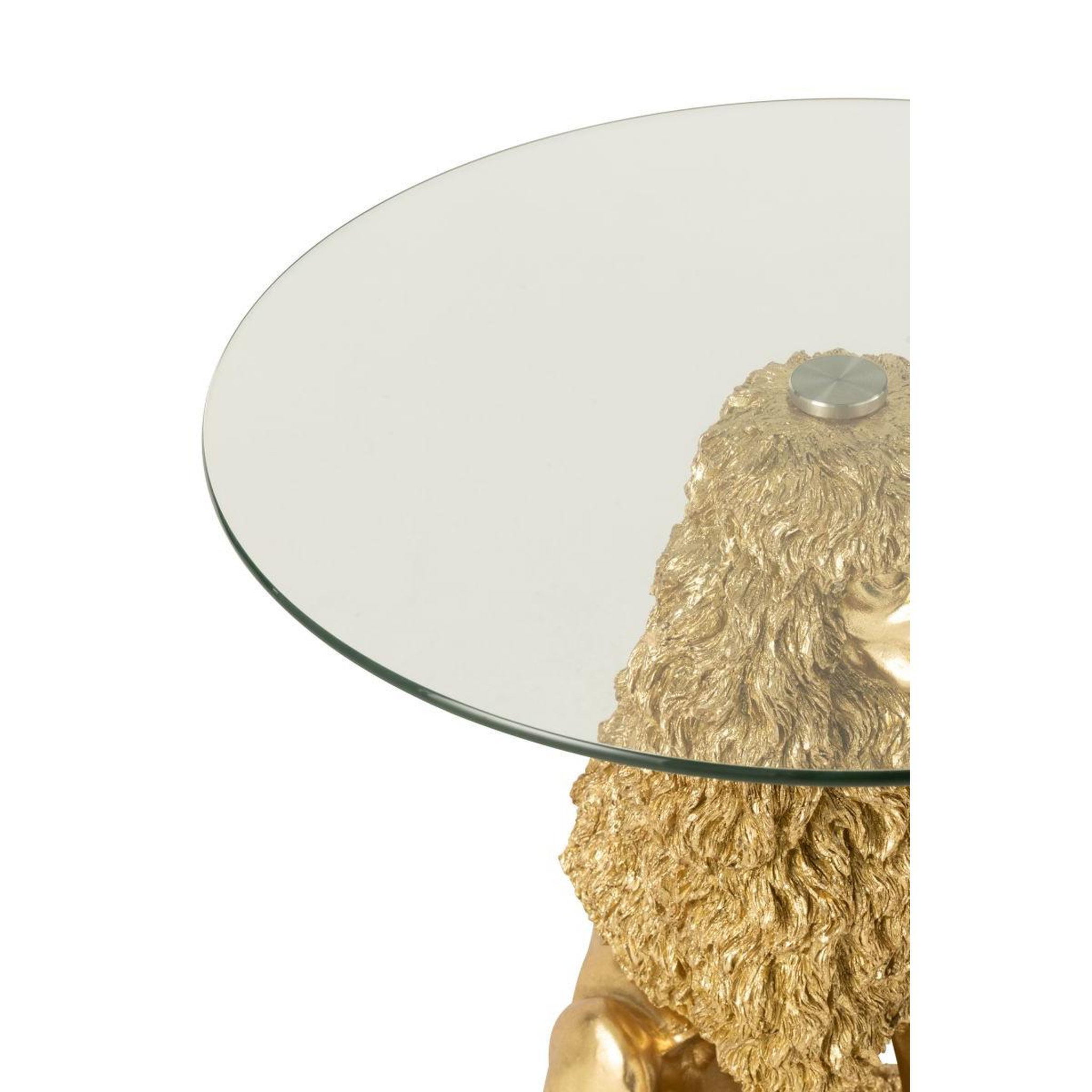 Voir la diapositive 6 : J-LINE Table d'Appoint Caniche  Trina  62cm Doré