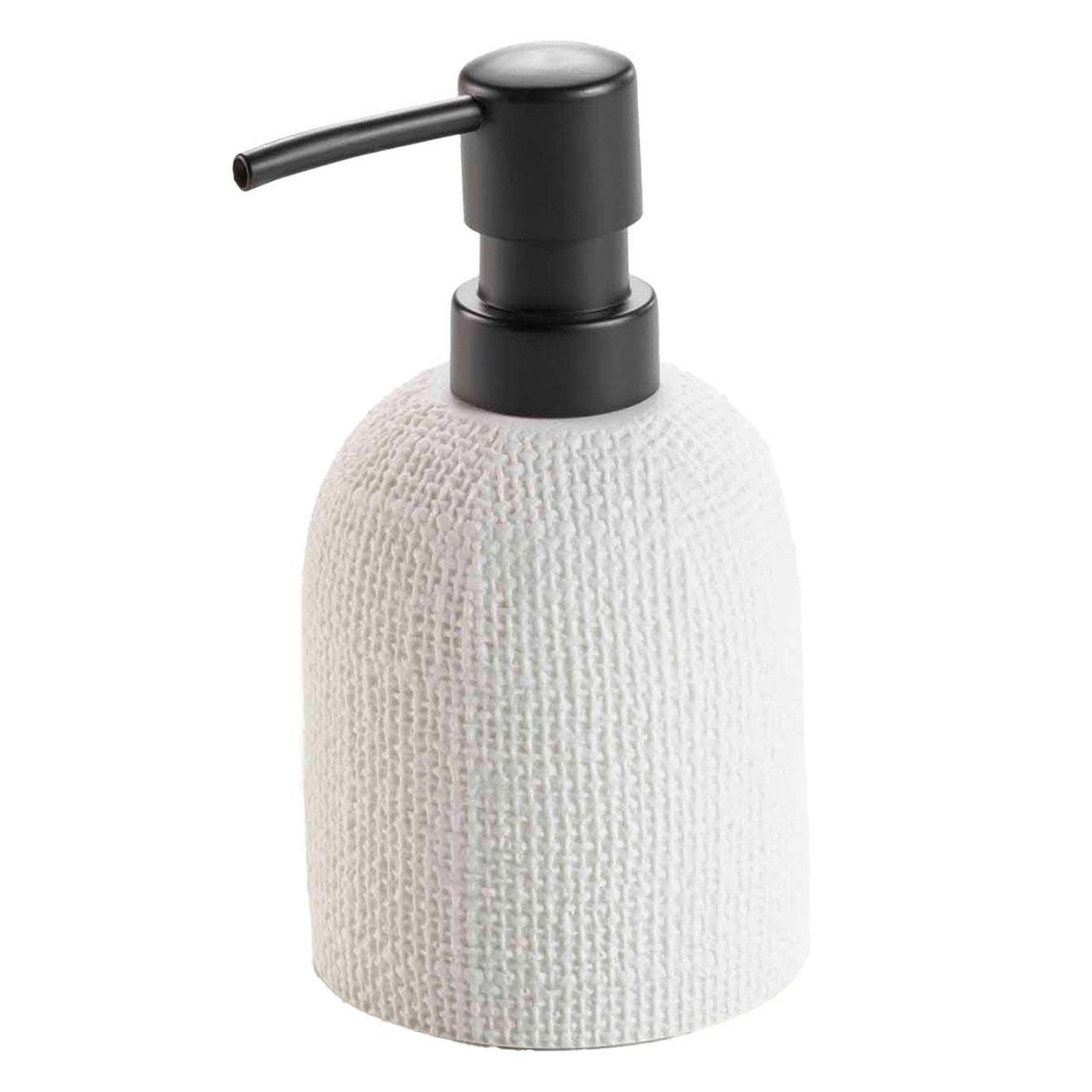 Douceur d'Intérieur Distributeur de savon effet tissé  spa  15cm blanc