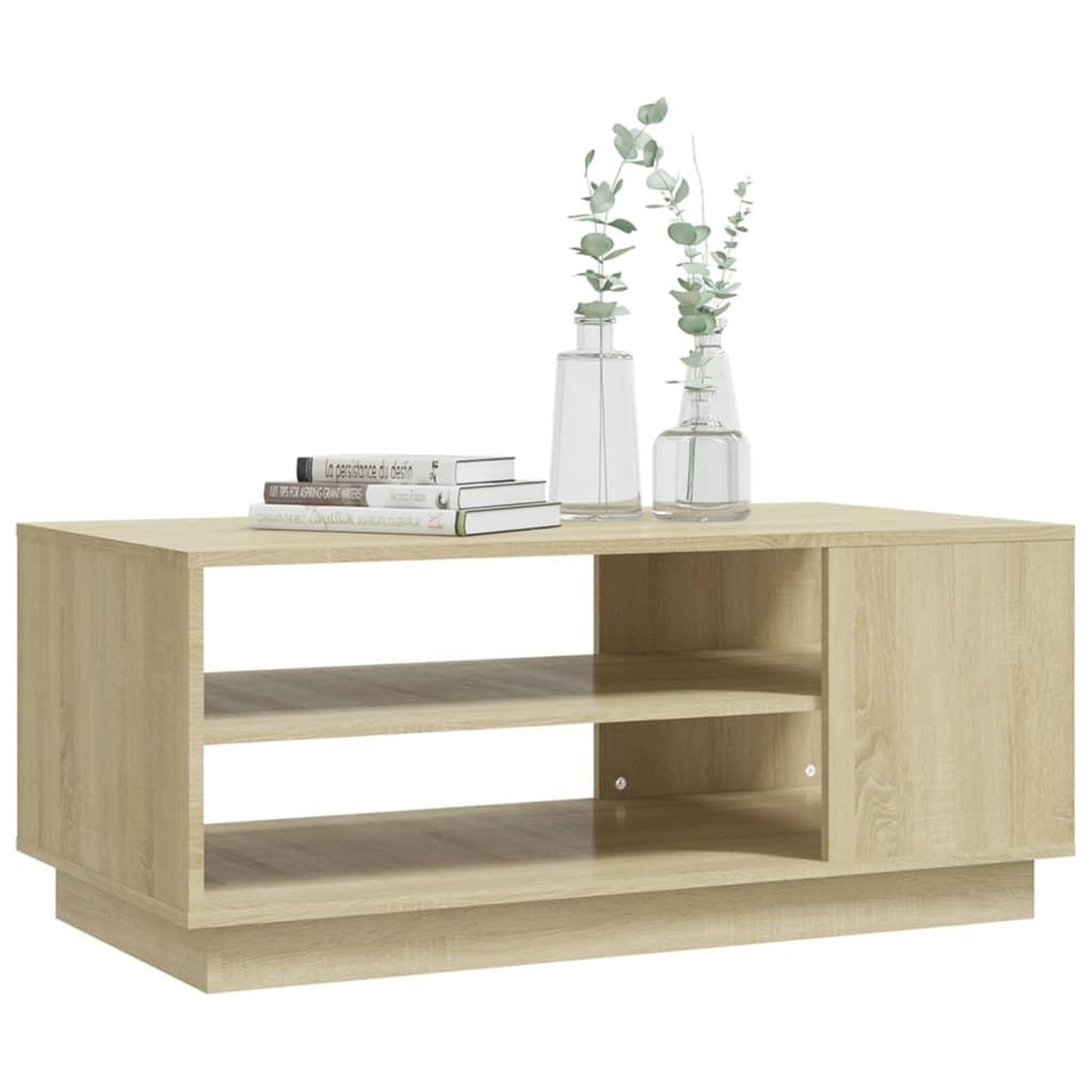Voir la diapositive 4 : VIDAXL Table basse chene sonoma 102x55x43 cm bois d'ingenierie