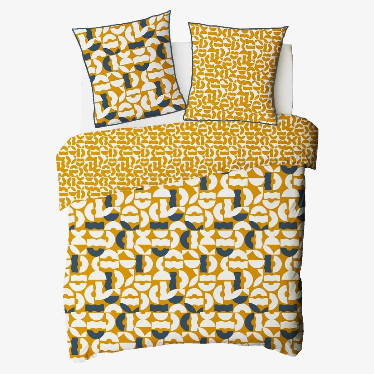 FUTURE HOME Parure de lit 2 personnes géométrique réversible