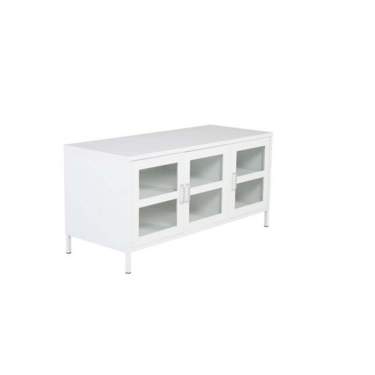 Paris Prix Meuble TV 3 Portes  Acero  120cm Blanc