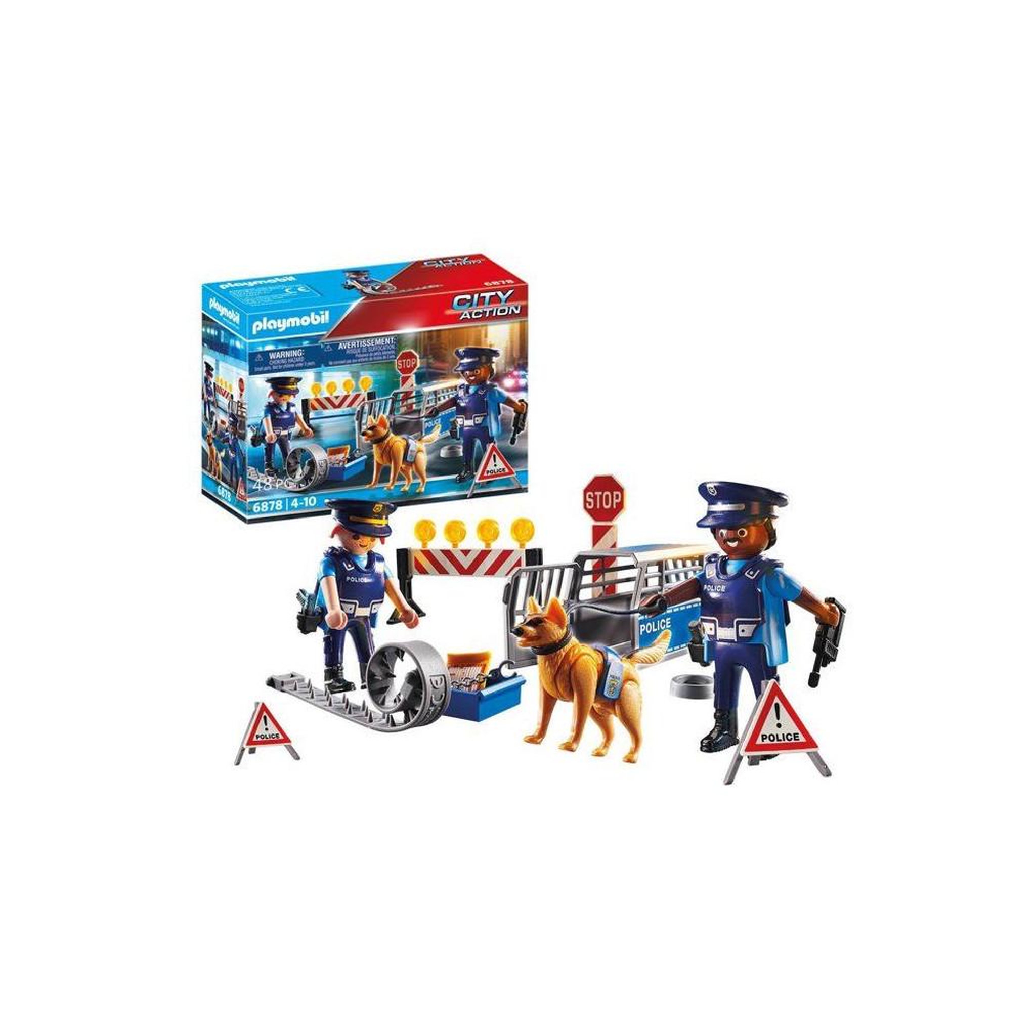 Voir la diapositive 6 : PLAYMOBIL 6878 Barrage de police city action