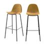 Voir la diapositive 1 : Rendez vous déco Lot de 2 chaises de bar en velours jaune 75 cm - Henrik