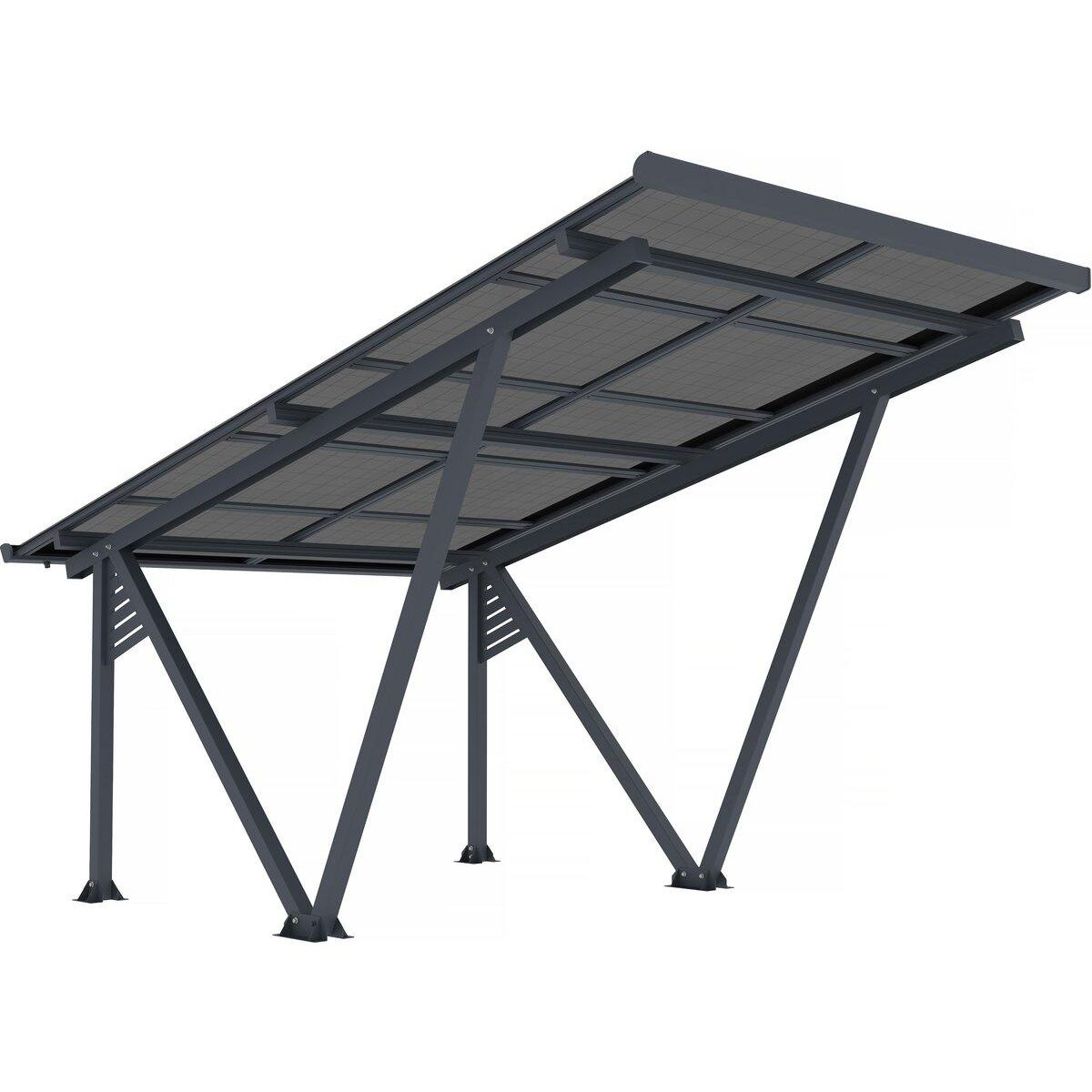 Habitat et Jardin Carport solaire avec panneaux photovoltaïques - 366 x 556 x 366 cm - Gris - 4,1 kW