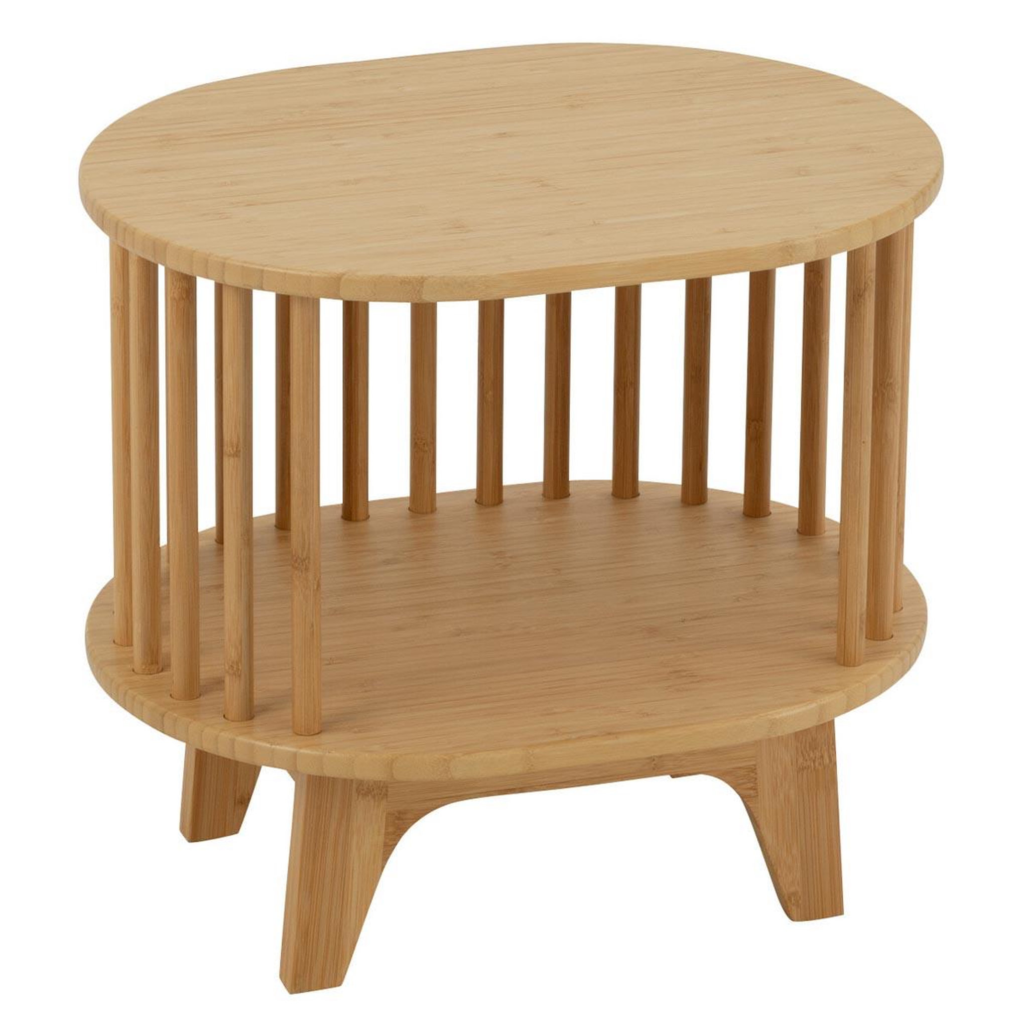J-LINE Table de chevet en bambou  live  46cm naturel