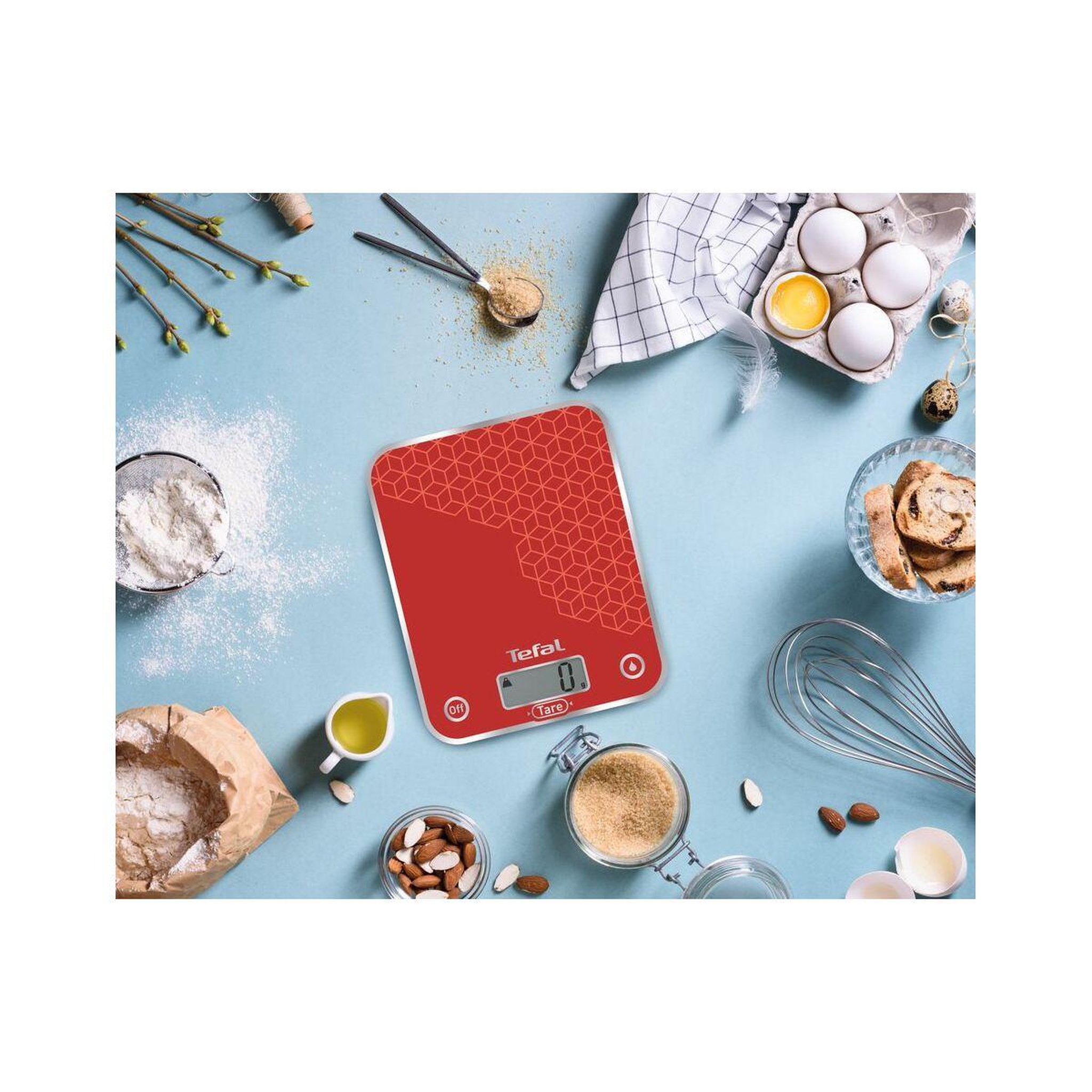 Voir la diapositive 5 : TEFAL Balance de cuisine Optiss Graphic Rouge