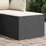 VIDAXL Tabouret de jardin avec coussin noir 55x55x37 cm resine tressee