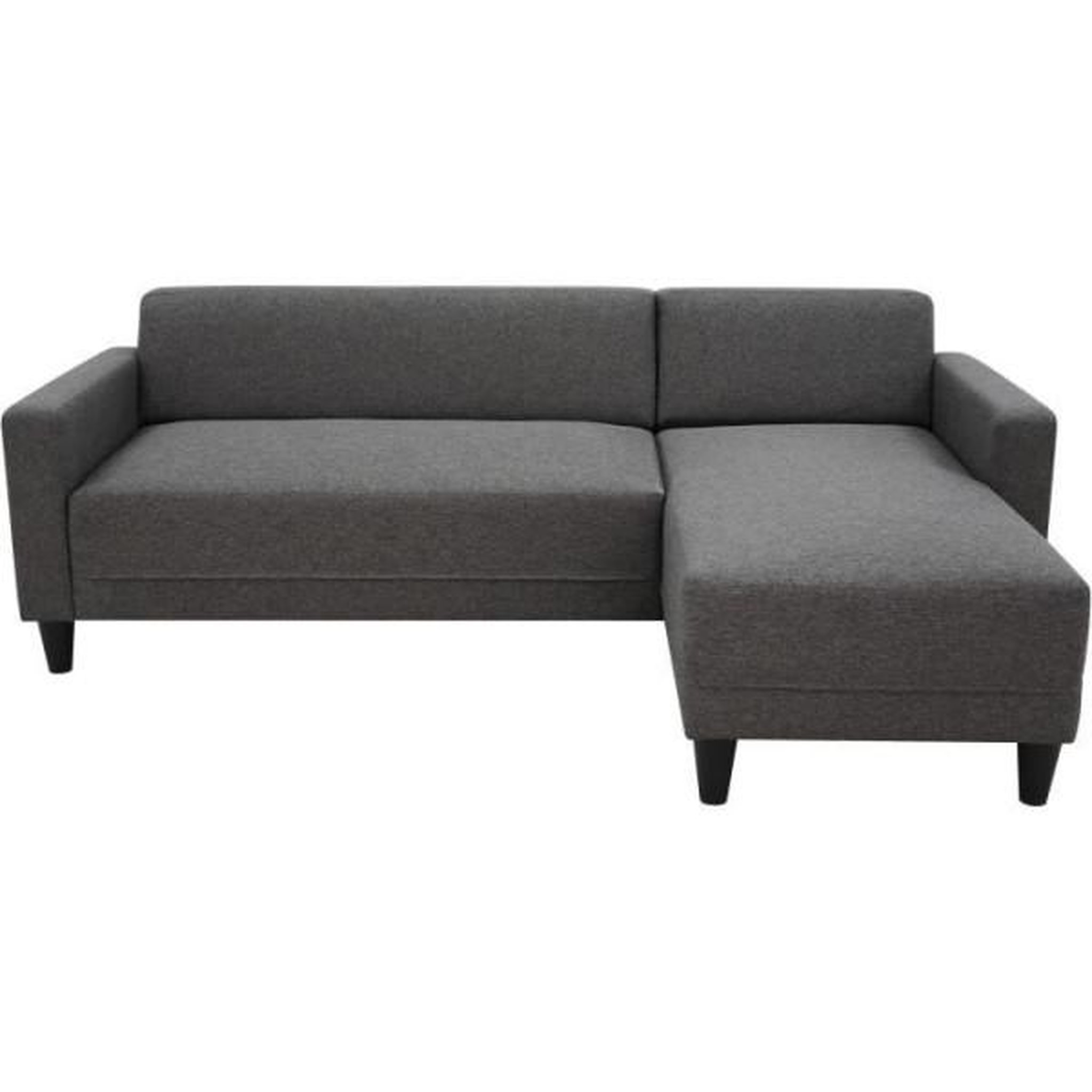 MARKET24 Canapé d'angle fixe 4 places BOB - Tissu anthracite - Réversible - L 197 x P 117 x H 65 cm