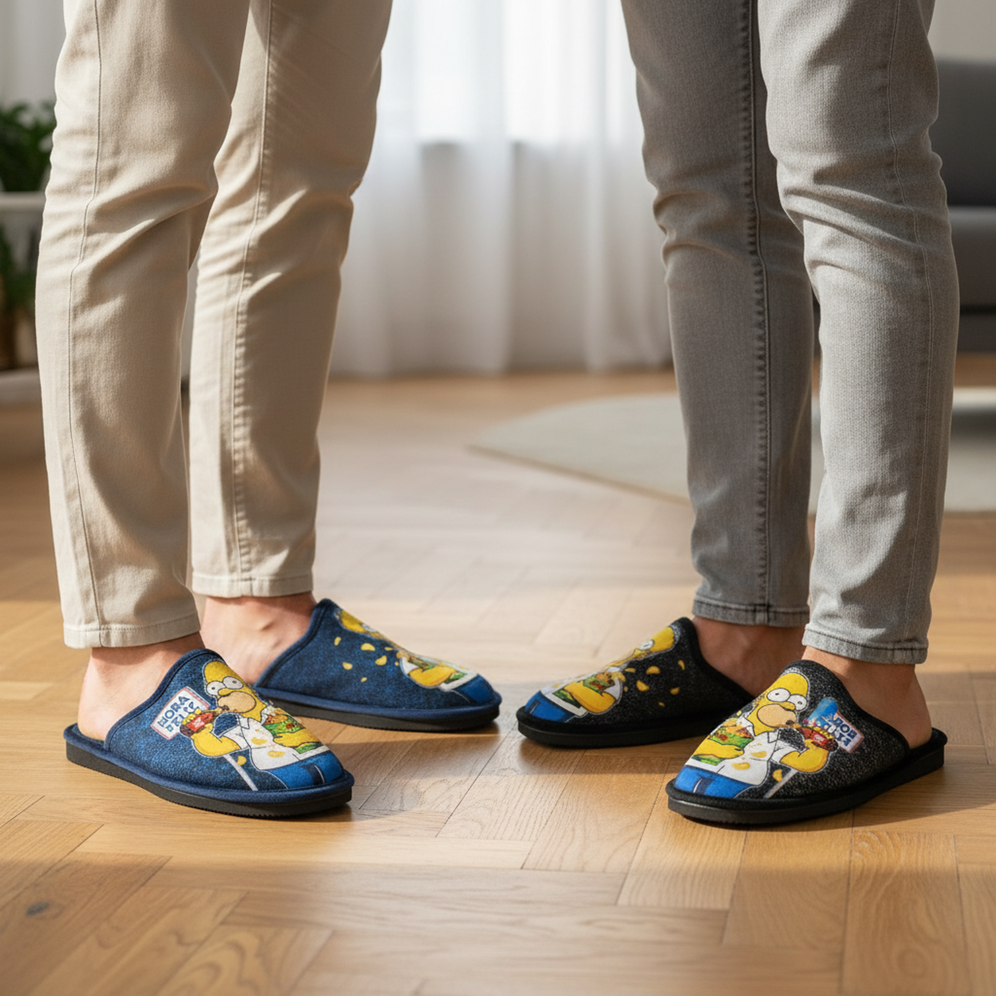 Voir la diapositive 2 : OZABI Ozabi pack de 2 paires pantoufles mules homme fantaisie motif dessin animé