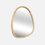 SWEEEK Miroir organique en bois de sapin 75cm. Coloris disponibles : Marron, Beige