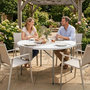 Voir la diapositive 3 : KZ GARDEN Table ronde pliante blanche Ø122cm Table d'appoint Interieur Exterieur Jardin Camping Réceptions KZ GARDEN