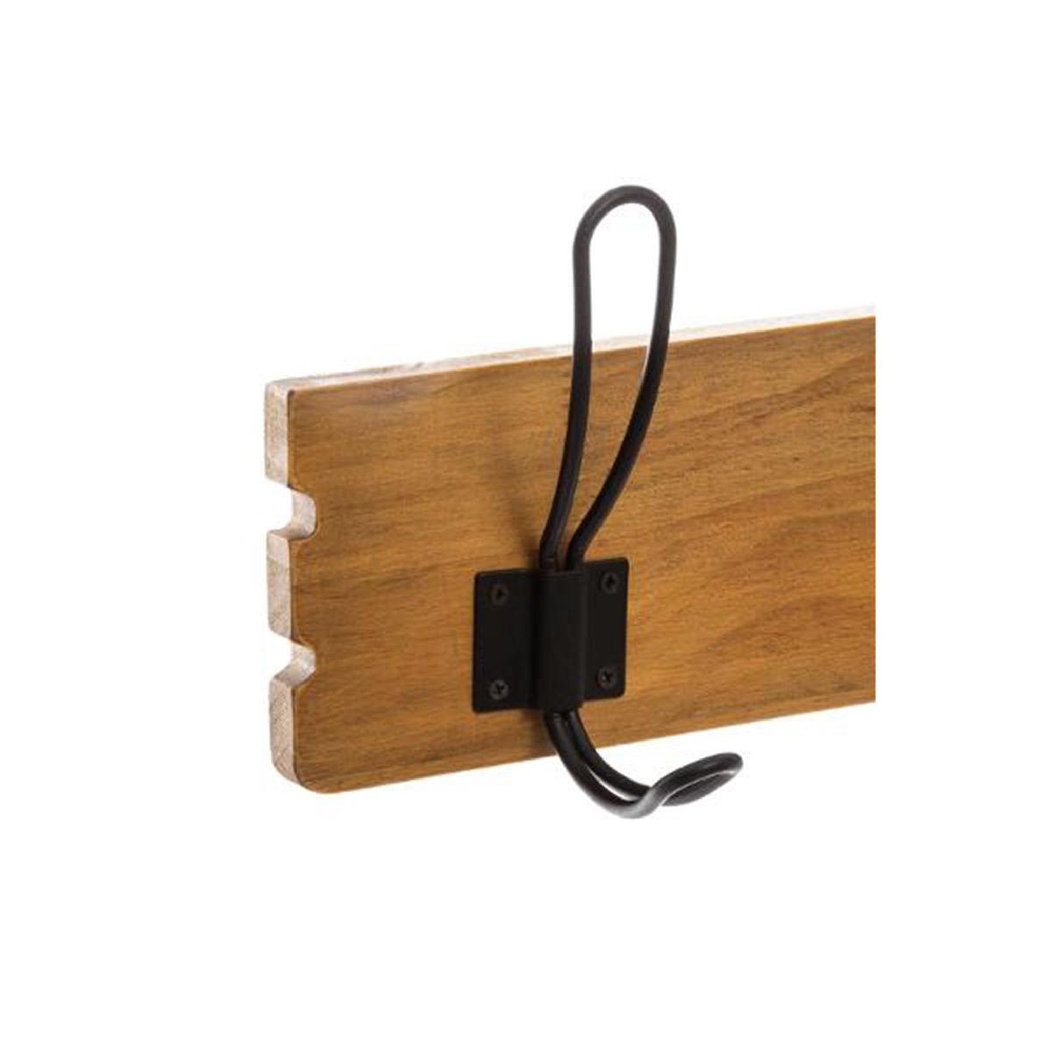 Voir la diapositive 2 : ATMOSPHERA Patère 5 crochets bois & métal  loft  63cm naturel