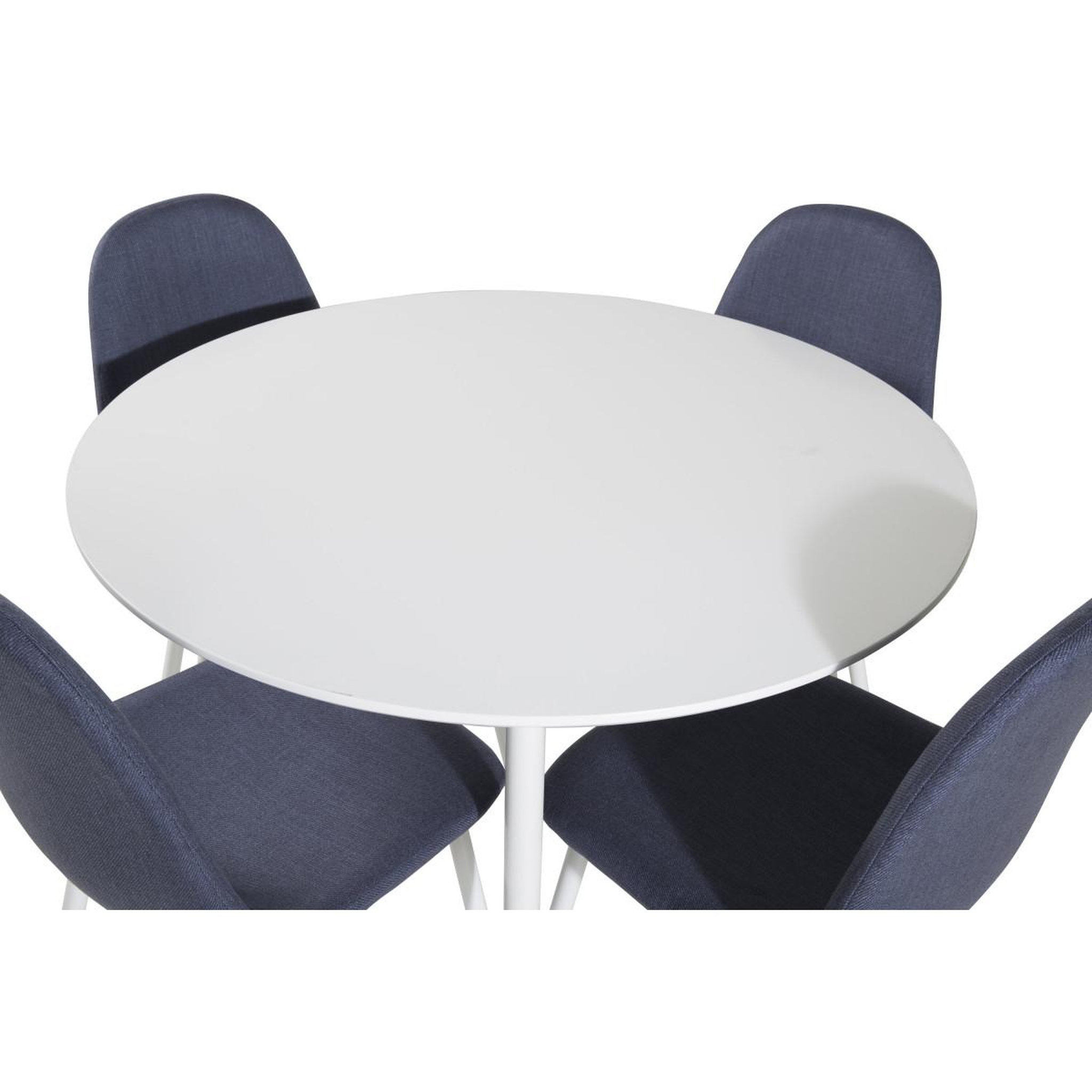 Voir la diapositive 3 : Paris Prix Ensemble table à manger & 4 chaises  plaza & polar  100cm blanc & bleu