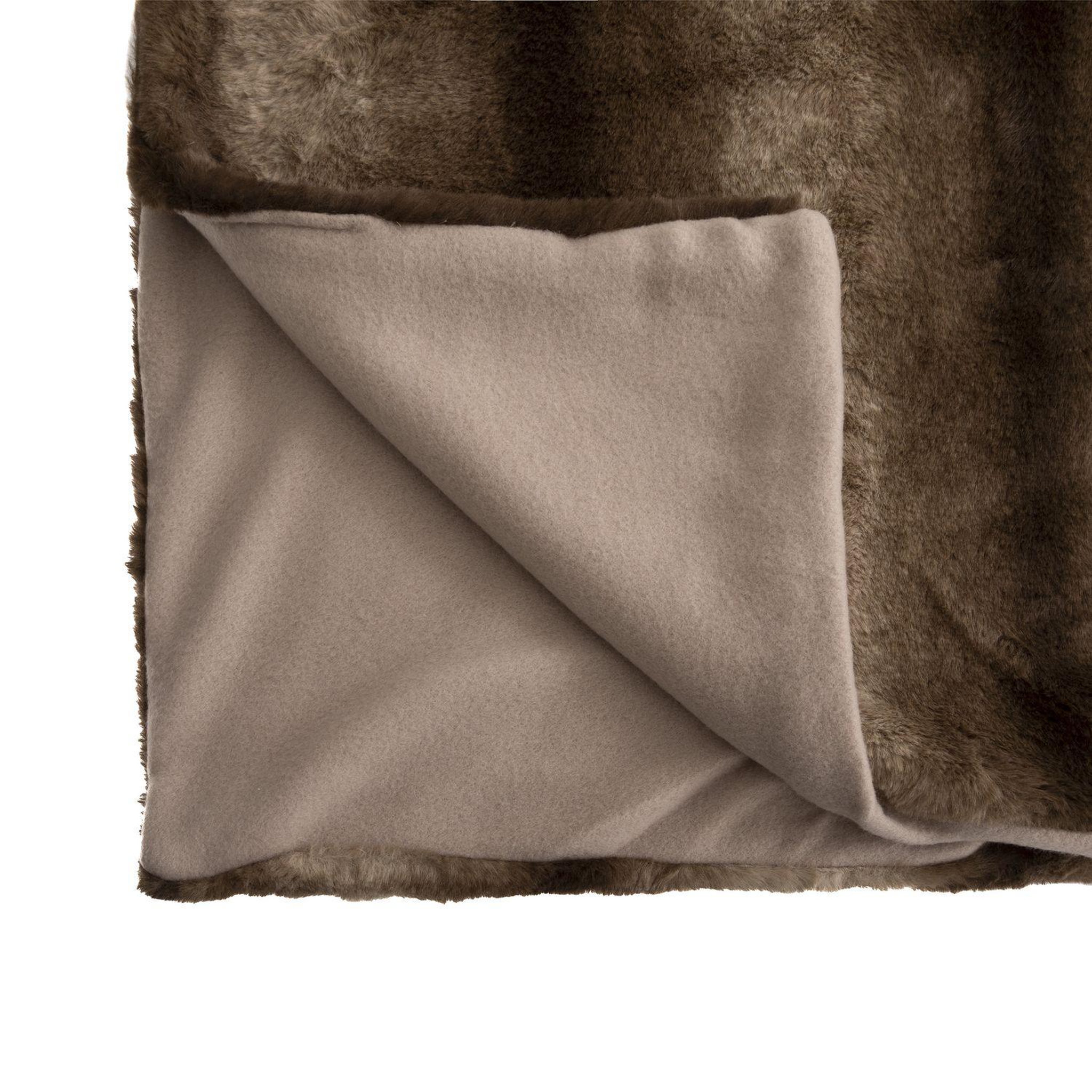 Voir la diapositive 6 : ATMOSPHERA Plaid imitiation fourrure Grizzli - 230x180 cm - Marron