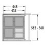 Voir la diapositive 3 : HAILO Poubelle de cuisine tri sélectif 4 bacs encastrable 52L (4x13L) Hailo AS Cargo 600