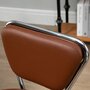 HOMCOM HOMCOM Tabouret de massage Vintage - tabouret de travail pivotant 360° - hauteur assise réglable 49-64 cm - revêtement synthétique marron métal chromé