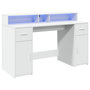 Voir la diapositive 3 : VIDAXL Bureau avec lumieres LED blanc 140x55x91 cm bois d'ingenierie