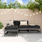 VIDAXL Salon de jardin 4 pcs avec coussins gris bois massif