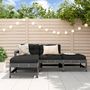 Voir la diapositive 1 : VIDAXL Salon de jardin 4 pcs avec coussins gris bois massif