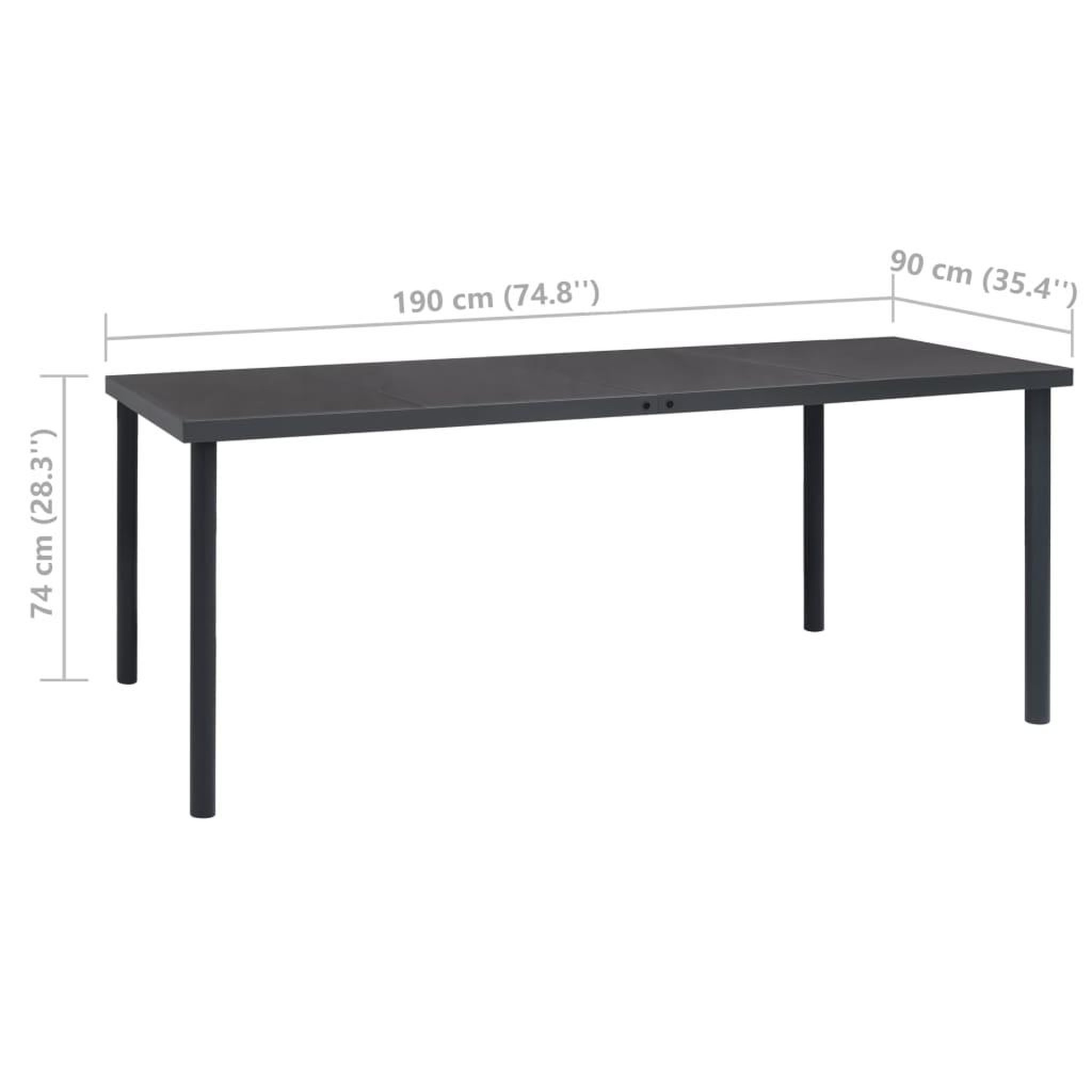 Voir la diapositive 6 : VIDAXL Mobilier de salle a manger d'exterieur 9 pcs Acier