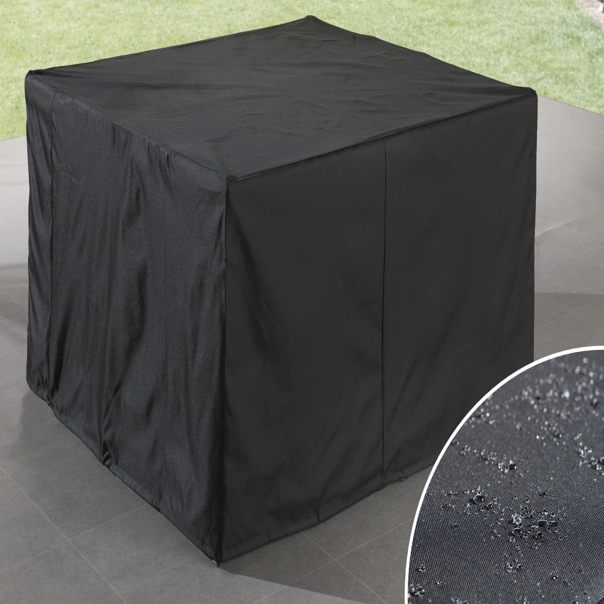 Voir la diapositive 5 : BEST MOBILIER Cuba - salon de jardin encastrable 8 places - en résine tressée - noir avec coussins gris + housse de protection