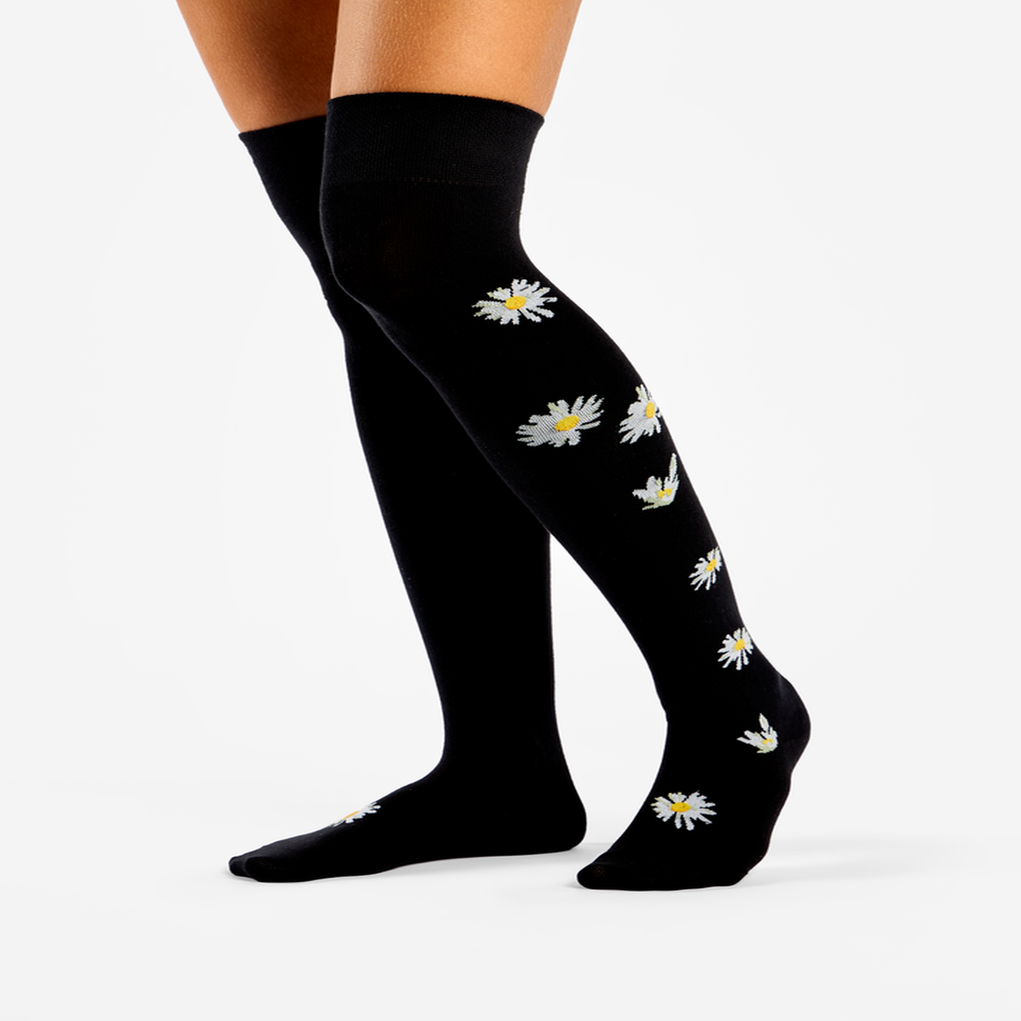 Voir la diapositive 2 : DEDOLES Chaussettes au-dessus des genoux marguerites la nuit