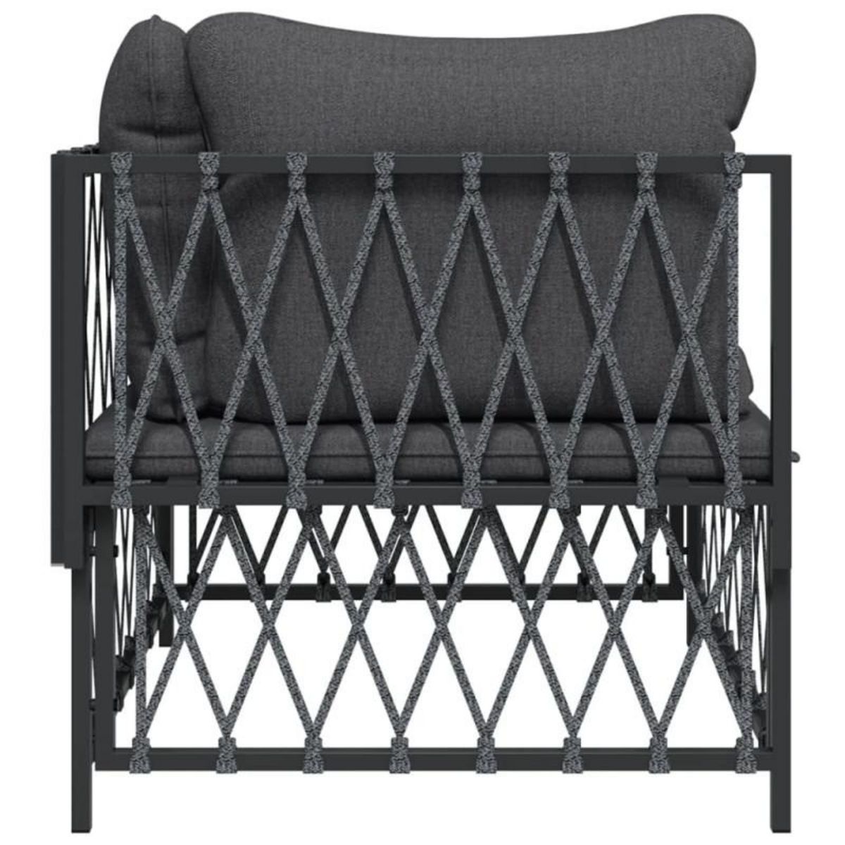 VIDAXL Canapé d angle de jardin avec coussins anthracite tissu tissé