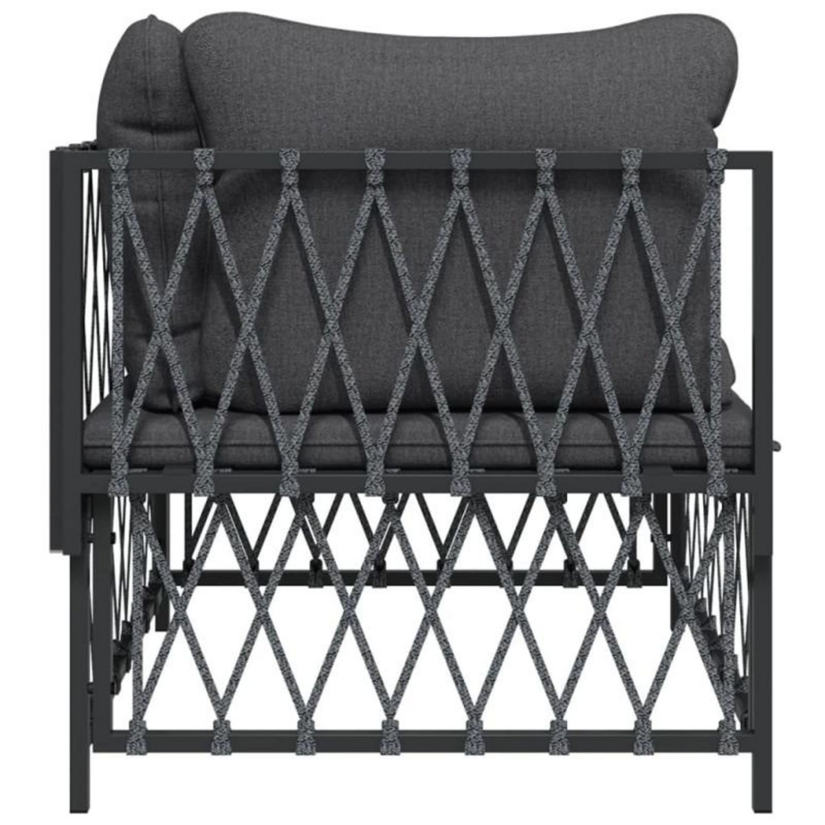 VIDAXL Canapé d angle de jardin avec coussins anthracite tissu tissé