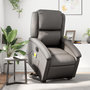 Voir la diapositive 1 : VIDAXL Fauteuil inclinable de massage electrique gris cuir veritable