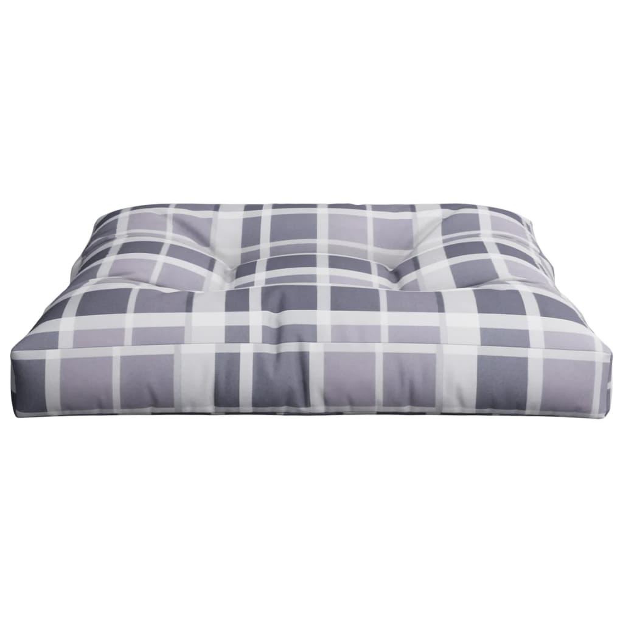 Voir la diapositive 5 : VIDAXL Coussin de palette motif a carreaux gris 70x70x12 cm tissu